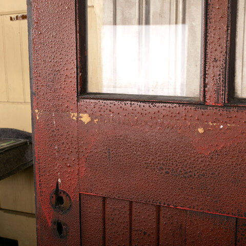 #42596 30x78 Salvaged Antique 2 Lite Entry Door image 4