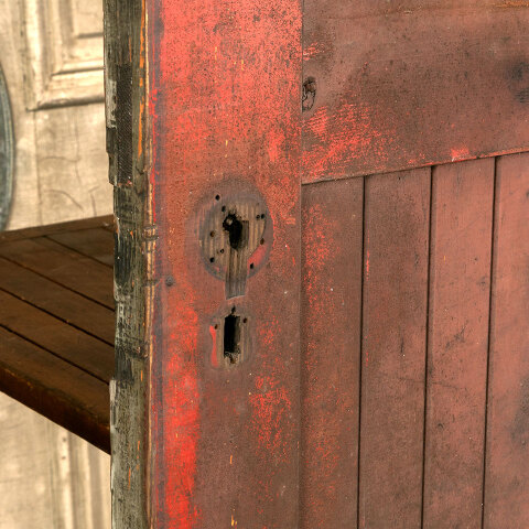 #42597 30x78 Salvaged Antique 2 Lite Entry Door image 4