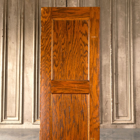 #42788 20x79 Salvaged 3 Panel Oak Interior Door image 2