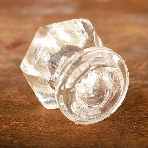 #42858 Vintage Clear Glass Hexagonal Furniture Knob image 5