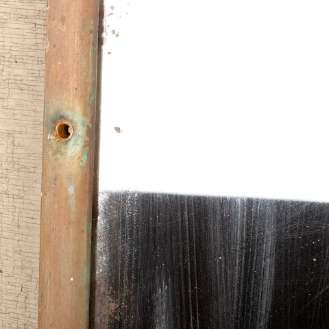 #42901 Vintage Beveled Glass Mirror in Metal Frame image 5