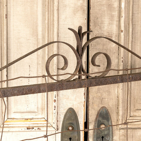 #42904 Antique Rusty Wrought Iron Garden Gate image 3