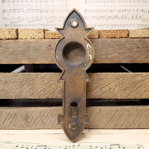 #42923 Antique Chicago Eclipse Doorknob Backplate image 2