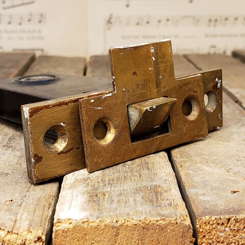 #42973 Antique Brass Art Deco Closet Hardware Set image 5