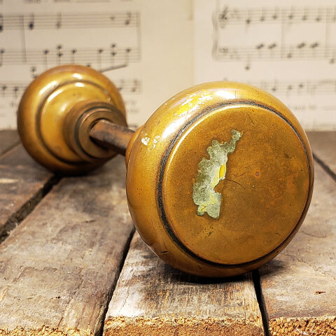 #42974 Antique Brass Art Deco Door Hardware Set image 4