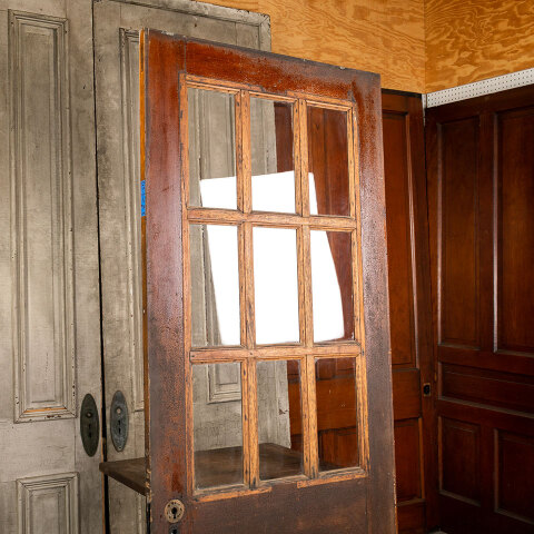 #43082 34x84 Salvaged Antique 9 Lite Entry Door image 6