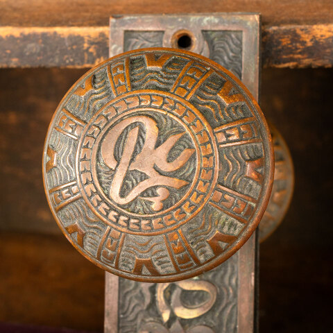 #43109 Antique Mallory Wheeler Door Hardware Set image 5