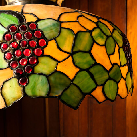 #43332 Salvaged Antique Stained Glass Chandelier image 5