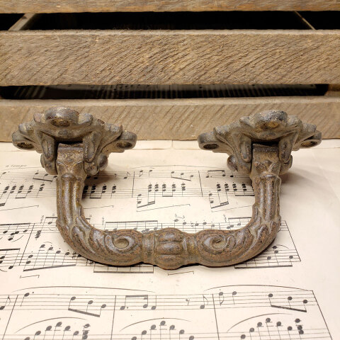 #43353 Large Antique Cast Iron Handle Pull image 8