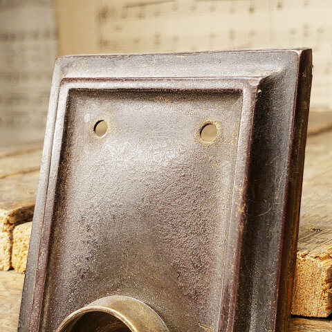 #43524 Antique Metal Interior Doorknob Backplate image 2