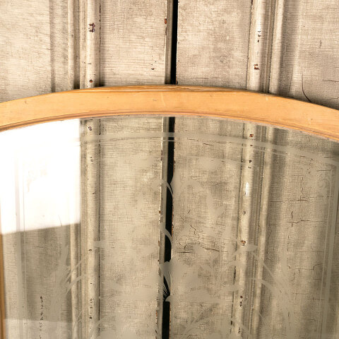 #43665 Antique 3-Piece Etched Glass Arched Transom image 5