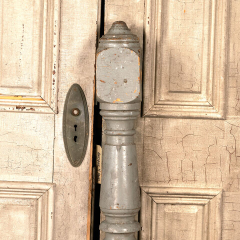 #43795 Salvaged Antique Wood Staircase Newel Post image 2