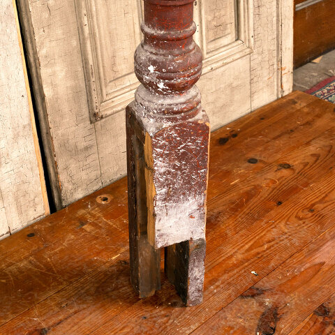 #43799 Salvaged Antique Wood Staircase Newel Post image 5