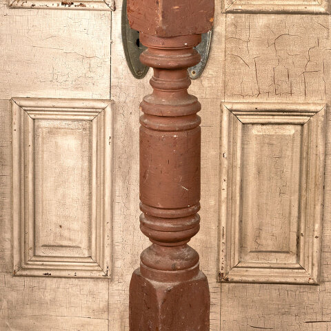 #43809 Salvaged Antique Wood Staircase Newel Post image 3