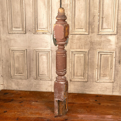 #43809 Salvaged Antique Wood Staircase Newel Post image 5