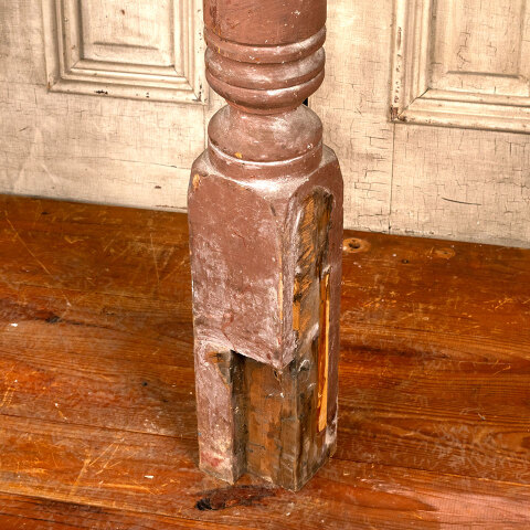 #43809 Salvaged Antique Wood Staircase Newel Post image 6