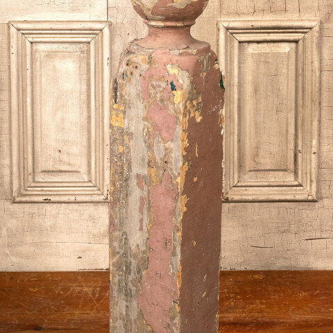 #43818 Salvaged Antique Wood Staircase Newel Post image 3