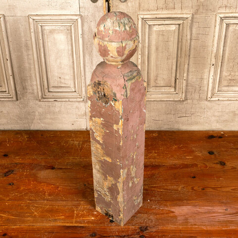 #43818 Salvaged Antique Wood Staircase Newel Post image 5