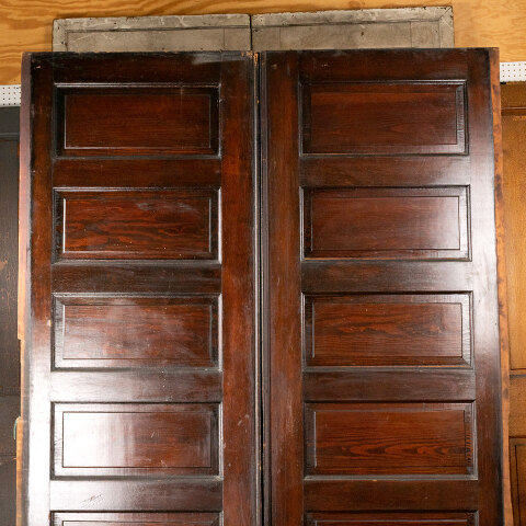 #43861 62x89 Salvaged Antique 6 Panel Pocket Doors image 2
