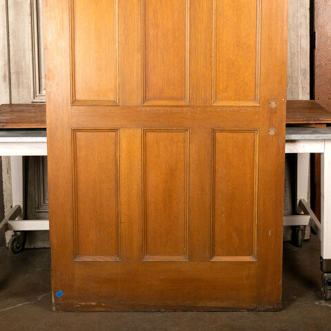 #43994 43x90 Salvaged Vintage 9 Panel Oak Door image 7