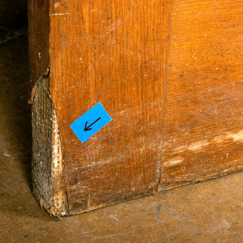 #43994 43x90 Salvaged Vintage 9 Panel Oak Door image 8