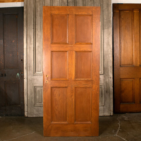 #43995 36x83 Salvaged Vintage 6 Panel Oak Door image 5