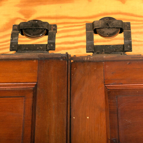 #44059 84x96 Salvaged Antique 6 Panel Pocket Doors image 8