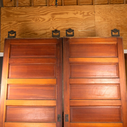 #44059 84x96 Salvaged Antique 6 Panel Pocket Doors image 2