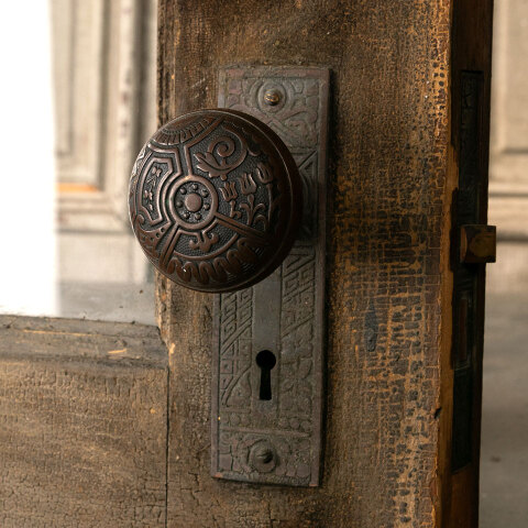 #44100 32x95 Salvaged Antique Half-Lite Entry Door image 8