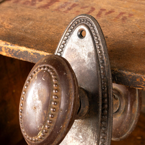 #44143 Salvaged Antique Oval Door Hardware Set image 2