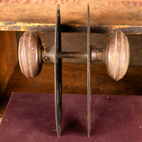 #44143 Salvaged Antique Oval Door Hardware Set image 4