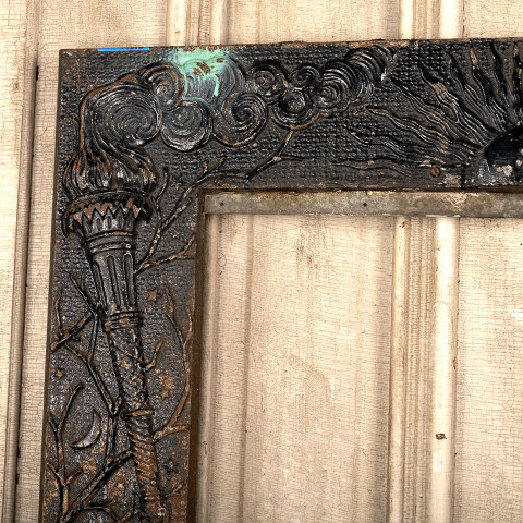 #44276 Salvaged Antique Cast Iron Fireplace Surround image 2