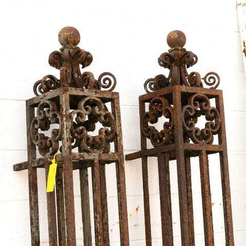 #44292 Salvaged Antique Wrought Iron Gate Posts image 2
