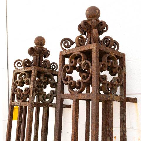 #44292 Salvaged Antique Wrought Iron Gate Posts image 6