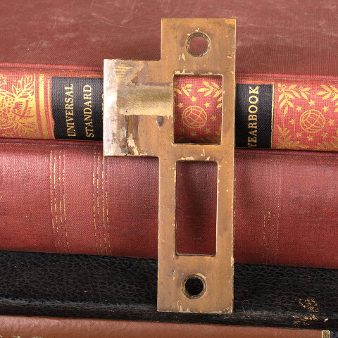 #44319 Antique Brass Door Strike Plate Hardware image 2