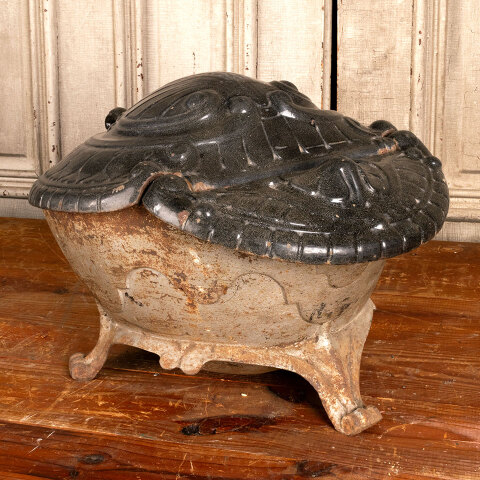 #44371 Cast Iron Porcelain Enameled Coal Hod Scuttle image 5