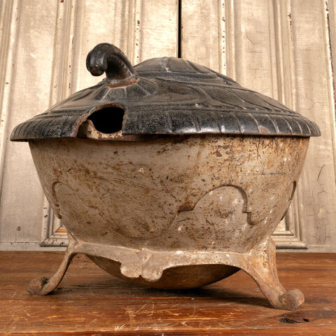 #44371 Cast Iron Porcelain Enameled Coal Hod Scuttle image 8