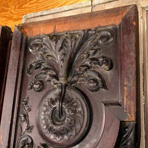 #44411 Antique Ornate Carved Wood Entryway Panels image 5