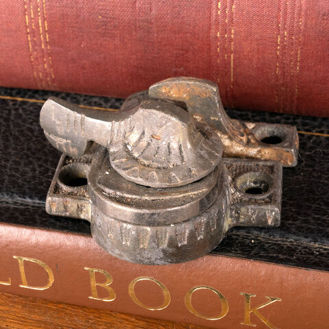 #44530 Antique Cast Iron Sash Window Lock & Keeper image 3