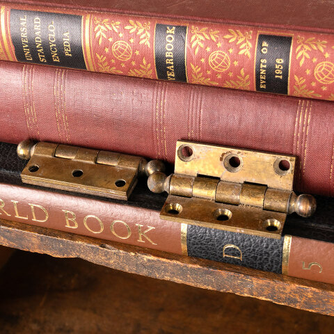 #44554 Small Antique Brass Corbin Cabinet Hinges image 3