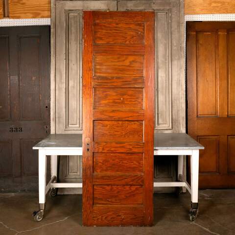 #44708 30x89 Antique Oak 6 Panel Interior Door image 5