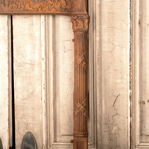 #44820 Salvaged Antique Cast Iron Fireplace Surround image 7