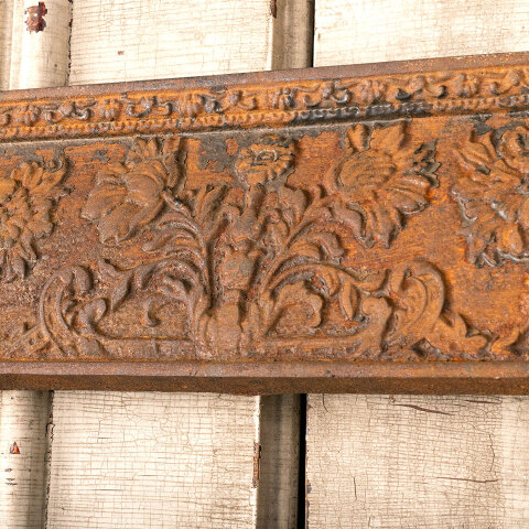 #44820 Salvaged Antique Cast Iron Fireplace Surround image 5