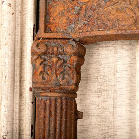 #44820 Salvaged Antique Cast Iron Fireplace Surround image 3
