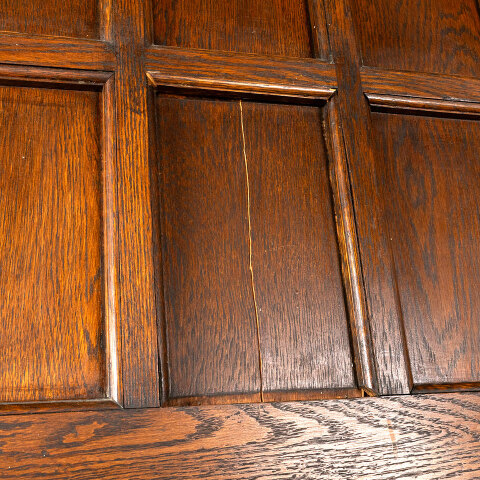 #44849 32x90 Antique 3 Panel Oak Interior Door image 4