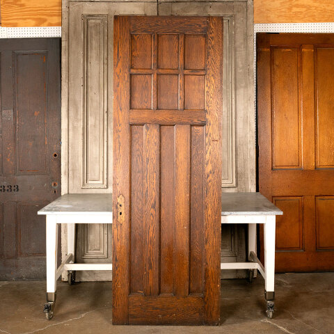 #44849 32x90 Antique 3 Panel Oak Interior Door image 5