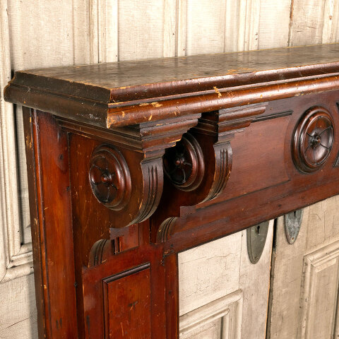#44964 Salvaged Antique Wood Fireplace Mantel image 3