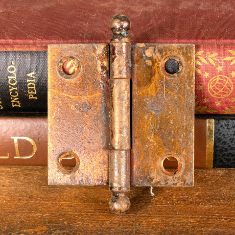 #45123 Antique 2" Ball Finial Furniture Hinge image 2