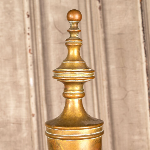 #45248 Antique Brass Fireplace Andirons image 5