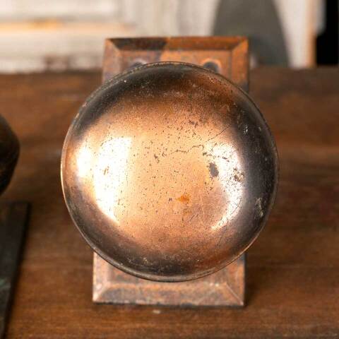 #45305 Salvaged Antique Japanned Door Hardware Set image 5